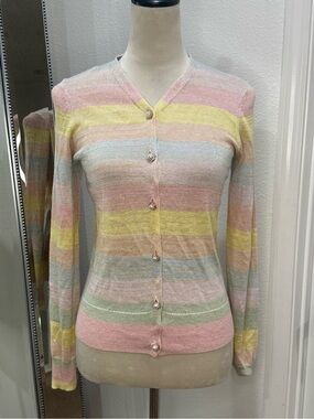 Paper Parachute Pastel Striped Cardigan NWT